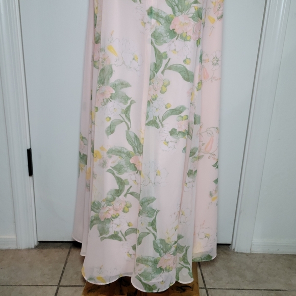 Rachel Parcell Pink Floral Maxi Dress Size XL – Romantic Boho Chic Evening Gown - Picture 9 of 12